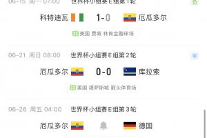 厄瓜多尔一胜难求！南美球队世界杯小组赛目前9场4胜3平2负